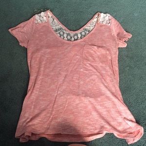 Pink and lace loose t-shirt